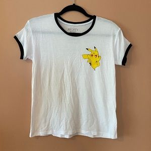 New Pokémon Pikachu Girls Ringer T-Shirt sz L
